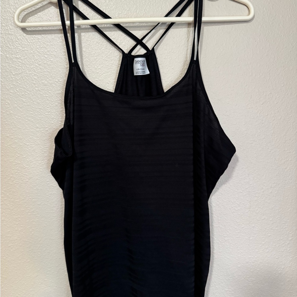 Danskin Now Black Camisole with Strappy Back